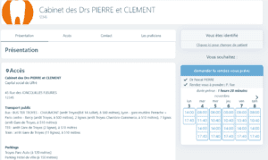 Ecran prise de RDV en ligne